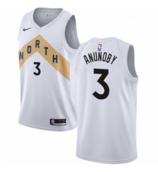 Mens Nike Toronto Raptors 3 OG Anunoby Swingman White NBA Jersey City Edition 