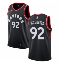 Mens Nike Toronto Raptors 92 Lucas Nogueira Authentic Black Alternate NBA Jersey Statement Edition