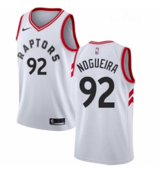 Mens Nike Toronto Raptors 92 Lucas Nogueira Swingman White NBA Jersey Association Edition