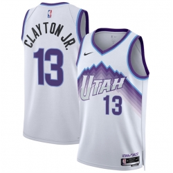 Men Utah Jazz 13 Walter Clayton Jr  White 2025 Association Edition Stitched Basketball Jersey