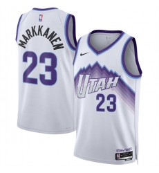 Men Utah Jazz 23 Lauri Markkanen White 2025 Association Edition Stitched Basketball Jersey