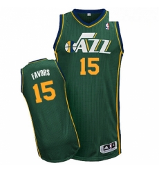 Mens Adidas Utah Jazz 15 Derrick Favors Authentic Green Alternate NBA Jersey