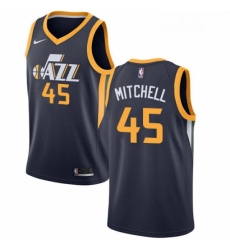 Mens Nike Utah Jazz 45 Donovan Mitchell Swingman Navy Blue Road NBA Jersey Icon Edition 