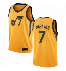 Mens Nike Utah Jazz 7 Pete Maravich Authentic Gold NBA Jersey Statement Edition