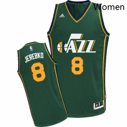 Womens Adidas Utah Jazz 8 Jonas Jerebko Swingman Green Alternate NBA Jersey 