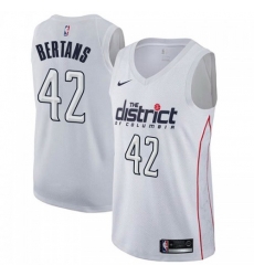 Men Nike Washington Wizards 42 Davis Bertans White NBA Swingman City Edition Jersey