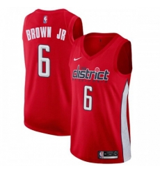 Men Nike Washington Wizards 6 Troy Brown Jr Red NBA Swingman Earned Edition Jersey