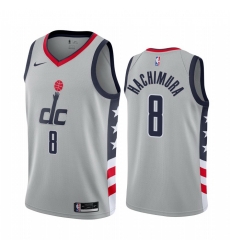 Men Nike Washington Wizards 8 Rui Hachimura Gray NBA Swingman 2020 21 City Edition Jersey