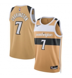 Men Washington Wizards 7 Bub Carrington Gold 2025 26 City Edition Stitched Basketball Jersey
