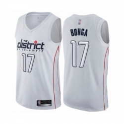 Mens Washington Wizards 17 Isaac Bonga Authentic White Basketball Jersey City Edition 