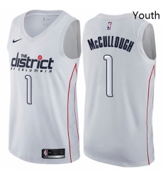 Youth Nike Washington Wizards 1 Chris McCullough Swingman White NBA Jersey City Edition