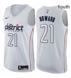 Youth Nike Washington Wizards 21 Dwight Howard Swingman White NBA Jersey City Edition 