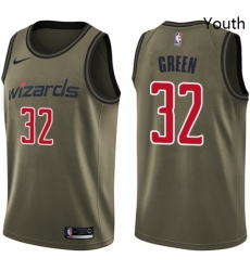 Youth Nike Washington Wizards 32 Jeff Green Swingman Green Salute to Service NBA Jersey 