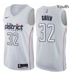 Youth Nike Washington Wizards 32 Jeff Green Swingman White NBA Jersey City Edition 