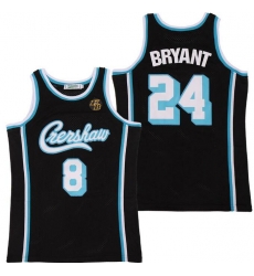 Men Lakers Front 8 Back 24 Kobe Bryant Black Crenshaw Editon Jersey