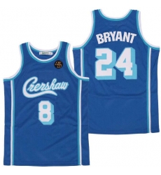 Men Lakers Front 8 Back 24 Kobe Bryant Blue Crenshaw Editon Jersey