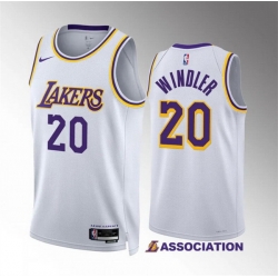 Men Los Angeles Lakers 20 Dylan Windler White Association Edition Stitched Basketball Jersey