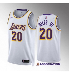 Men Los Angeles Lakers 20 Harry Giles Iii White Association Edition Stitched Basketball Jersey