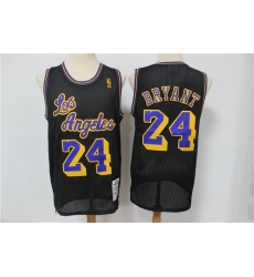 Men Los Angeles Lakers 24 Kobe Bryant Black Hardwood Classics Mesh Jersey