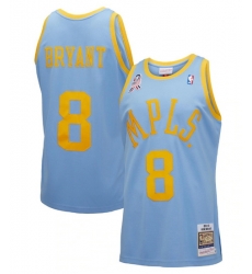 Men Los Angeles Lakers 8 Kobe Bryant Light Blue Hardwood Classics 2001 02 Stitched Basketball Jersey