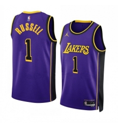 Men's Los Angeles Lakers #1 D’Angelo Russell Purple Stitched Basketball Jersey