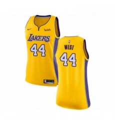 Womens Los Angeles Lakers 44 Jerry West Authentic Gold Home Basketball Jersey Icon Edition