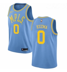 Womens Nike Los Angeles Lakers 0 Kyle Kuzma Swingman Blue Hardwood Classics NBA Jersey 