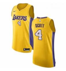 Womens Nike Los Angeles Lakers 4 Byron Scott Authentic Gold Home NBA Jersey Icon Edition