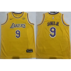 Youth Los Angeles Lakers 9 Bronny James Jr  Yellow Stitched Basketball Jersey