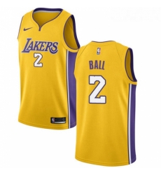 Youth Nike Los Angeles Lakers 2 Lonzo Ball Swingman Gold Home NBA Jersey Icon Edition