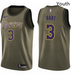 Youth Nike Los Angeles Lakers 3 Josh Hart Swingman Green Salute to Service NBA Jersey 