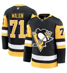 Men Pittsburgh Penguins 71 Evgeni Malkin Black 2024 25 Home Stitched Hockey Jersey