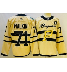 Men Pittsburgh Penguins 71 Evgeni Malkin White 2022 23 Reverse Retro Stitched NHL Jersey