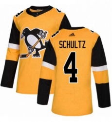 Mens Adidas Pittsburgh Penguins 4 Justin Schultz Premier Gold Alternate NHL Jersey 