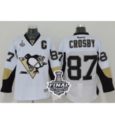 Penguins #87 Sidney Crosby White 2017 Stanley Cup Final Patch Stitched NHL Jersey