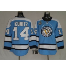 RBK Pittsburgh Penguins #14 Kunitz Blue STANLEY CUP Jersey