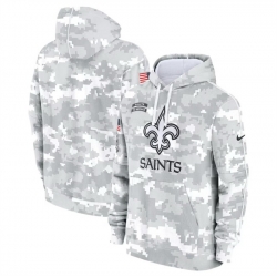 Men New Orleans Saints 2024 Arctic Camo Salute To Service Club Fleece Pullover Stitched Hoodie