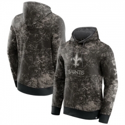 Men New Orleans Saints Black Gray Blackout Tonal Pullover Hoodie