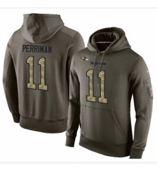 NFL Nike Baltimore Ravens 11 Breshad Perriman Green Salute To Service Mens Pullover Hoodie