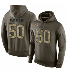 NFL Nike Baltimore Ravens 50 Albert McClellan Green Salute To Service Mens Pullover Hoodie