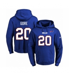 Football Mens Buffalo Bills 20 Frank Gore Royal Blue Name Number Pullover Hoodie