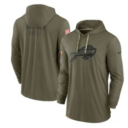 Men Buffalo Bills 2022 Olive Salute To Service Tonal Pullover Hoodie