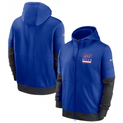 Men Buffalo Bills New 2020 Nike Royal Gray Fan Gear Mascot Performance Full Zip Hoodie