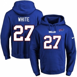 NFL Mens Nike Buffalo Bills 27 TreDavious White Royal Blue Name Number Pullover Hoodie