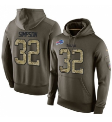 NFL Nike Buffalo Bills 32 O J Simpson Green Salute To Service Mens Pullover Hoodie