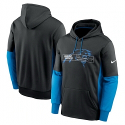 Men Carolina Panthers Black Color Block Fleece Performance Pullover Hoodie