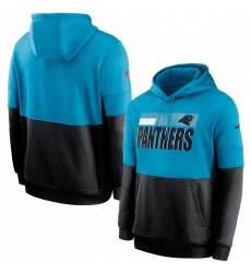 Men Carolina Panthers Nike Sideline Impact Lockup Performance Pullover Hoodie Blue Black