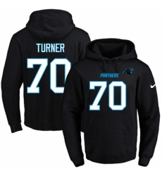 NFL Mens Nike Carolina Panthers 70 Trai Turner Black Name Number Pullover Hoodie