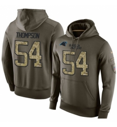 NFL Nike Carolina Panthers 54 Shaq Thompson Green Salute To Service Mens Pullover Hoodie