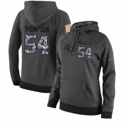 NFL Womens Nike Carolina Panthers 54 Shaq Thompson Stitched Black Anthracite Salute to Service Player Performance Hoodie